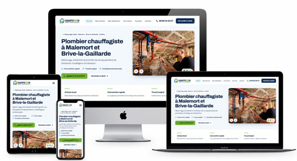 Chauffeco19 — site web sur ordinateur, tablette et mobile